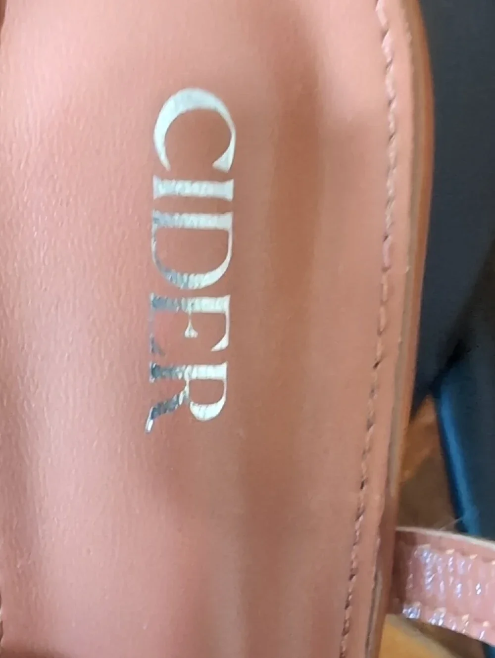 Cider Women's Tan Patent Pointed Slingback Loafers